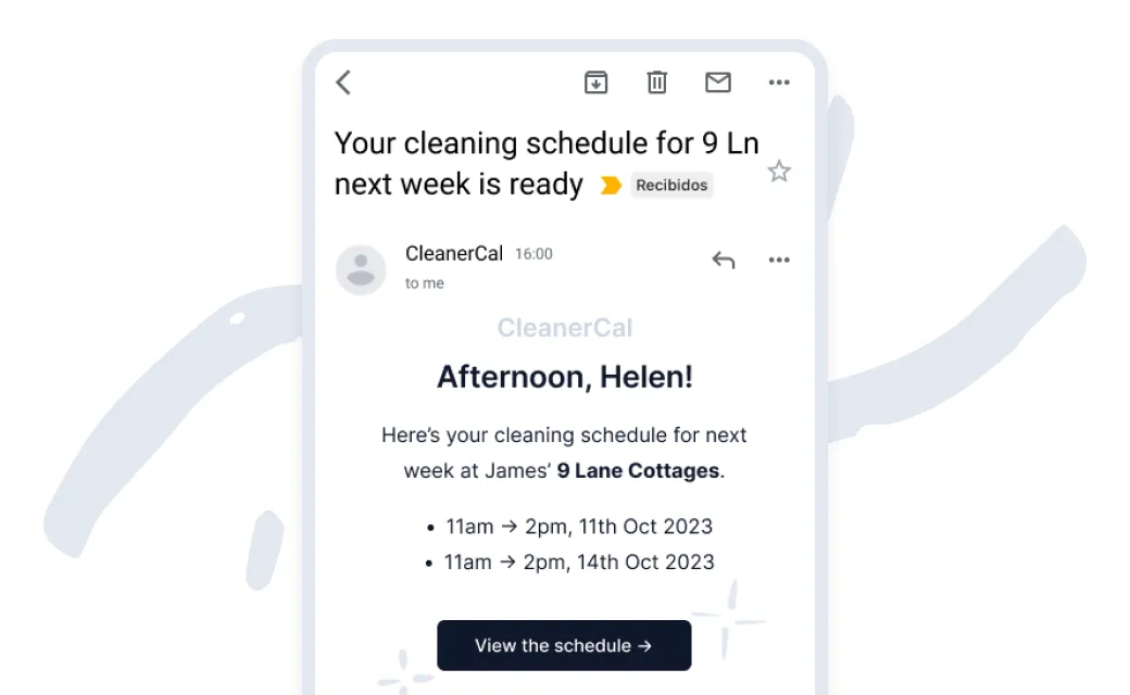 CleanerCal Alerts